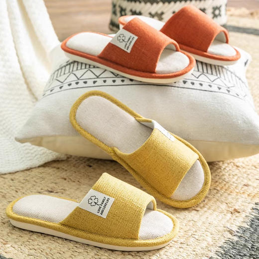 【秋季情侣亚麻拖鞋，2双情侣特惠】秋季男女款亚麻拖鞋 吸湿透气不粘脚 轻便防滑静音舒适 商品图0