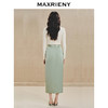 MAXRIENY清雅新中式半裙2024秋冬新款抽褶优雅开叉高腰长裙(货号:MS85SK518) 商品缩略图3