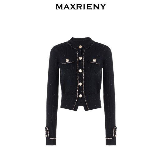 MAXRIENY*黑金小香风短外套毛衫修身上衣(货号:MC88JA838) 商品图4
