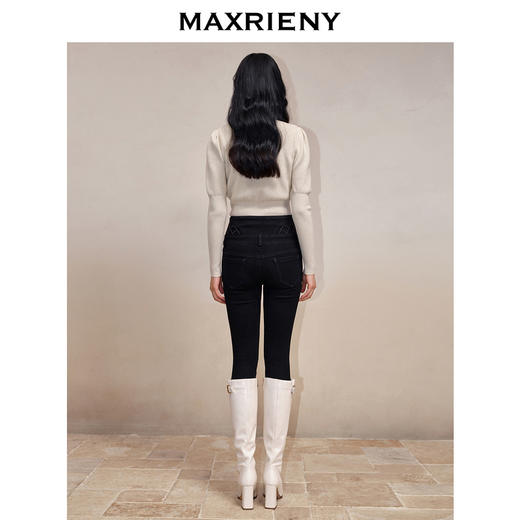 MAXRIENY*优雅烫钻小脚裤直筒窄脚休闲牛仔裤女(货号:MS88PA522) 商品图3