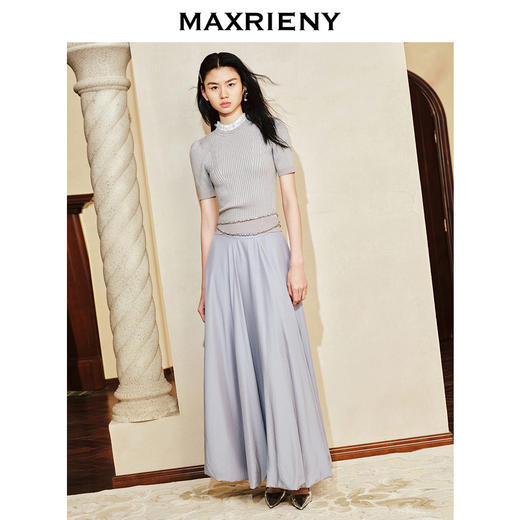 【商场同款-摩登女爵】MAXRIENY复古赫本套头修身针织毛衫24春款(货号:MC85SW052) 商品图1