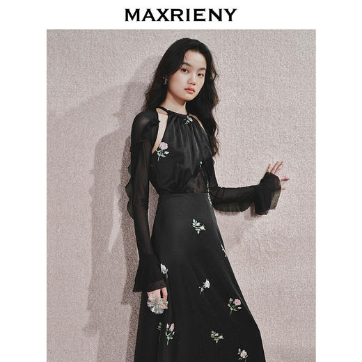 【主题纪念款】MAXRIENY华丽宫廷风玫瑰蕾丝连衣裙2024秋冬新款(货号:MC85DR560) 商品图2