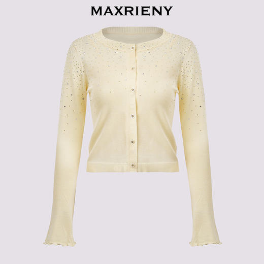 【秀场抢先款】MAXRIENY*休闲感渐变烫钻收腰毛衫2024秋冬新款(货号:MC85SW539) 商品图4