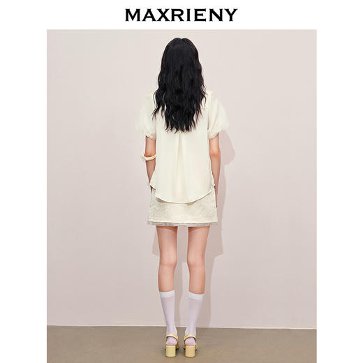 MAXRIENY冷清新中式半身裙高腰短裙提花裙子显瘦(货号:MS85SK267) 商品图3