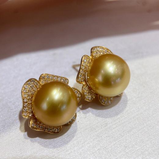 18k金钻石菲律宾金珠耳环 商品图0