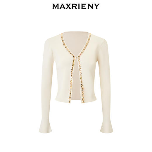 【商场同款-都市华丽日常】MAXRIENY宫廷复古风亮片开衫外套(货号:MC85JA029) 商品图4