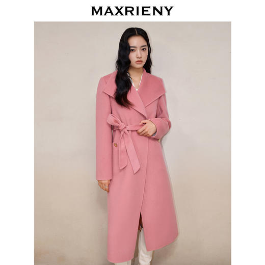 MAXRIENY法式慵懒感双面呢大衣长款浴袍式羊毛外套(货号:MS88CT752) 商品图2