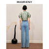 MAXRIENY竹叶提花高腰直筒休闲牛仔裤女(货号:MC88PA504) 商品缩略图3