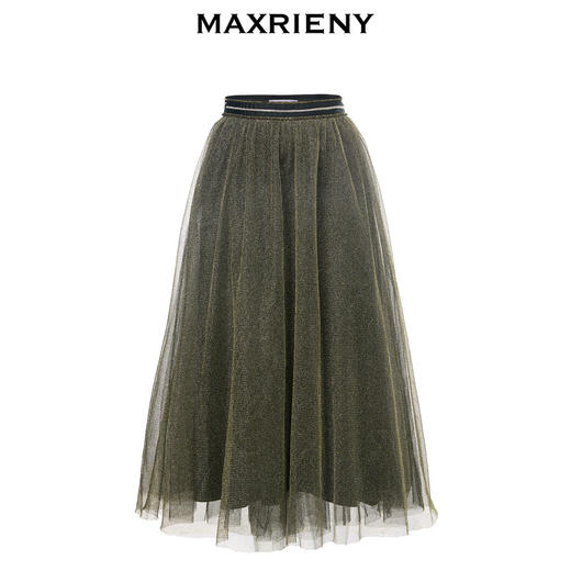 MAXRIENY网纱半身裙复古感中长裙蓬蓬裙冬裙(货号:MC87SK789) 商品图4
