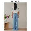 MAXRIENY*复古版型阔腿裤华丽高腰牛仔裤修身(货号:MC88PA252) 商品缩略图3