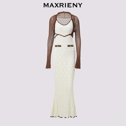 【异域·摩洛哥-商场同款】MAXRIENY复古浪漫鱼尾钉珠连衣裙长款(货号:MC85DR282) 商品图4