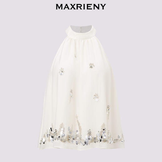 【海边度假-商场同款】MAXRIENY华丽*氛围感钉珠挂脖上衣(货号:MC85TP258) 商品图4