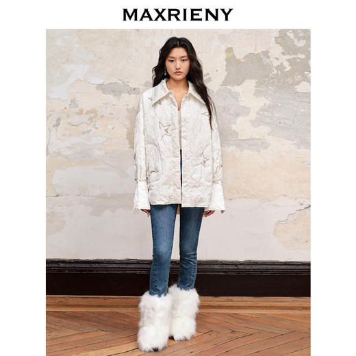 MAXRIENY肌理感星星钉珠新颖衬衫式羽绒服外套(货号:MC88DC527) 商品图1