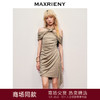 【异域·摩洛哥-商场同款】MAXRIENY**烫钻抽褶修身连衣裙(货号:MC85DR353) 商品缩略图0