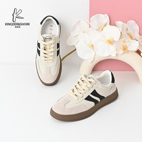 经典鲨2024年秋季新款时尚拼色男士平底系带休闲鞋德训鞋KW222-D33161