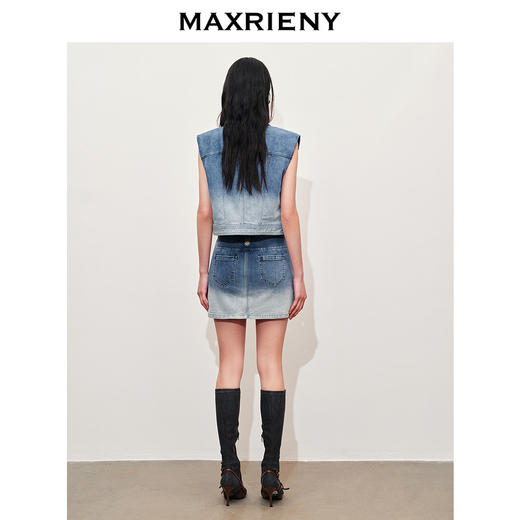 【静奢度假-商场同款】MAXRIENY*休闲风渐变牛仔半身裙直筒(货号:MC85SK276) 商品图3