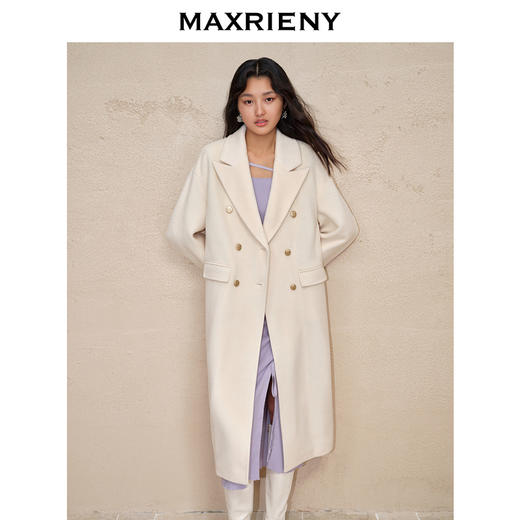 【商场同款】MAXRIENY*极简落肩复古羊毛大衣23冬款外套长款女(货号:MG88CT753) 商品图2
