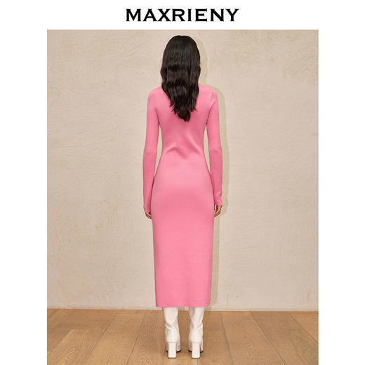 MAXRIENY复古轻奢风针织连衣裙(货号:MC88DR796) 商品图3