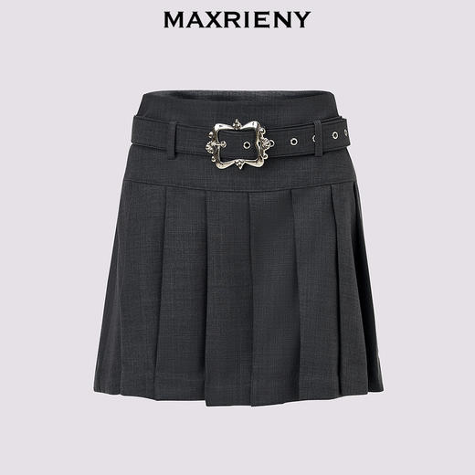 【贵雅日常-商场同款】MAXRIENY*复古优雅感A字百褶半身短裙(货号:MC85SK564) 商品图4