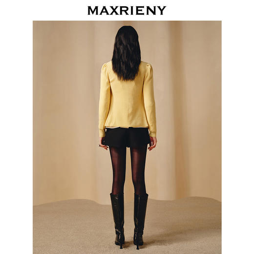 MAXRIENY复古立体渐变花毛衫23冬季新款修身上衣女(货号:MC88SW804) 商品图3