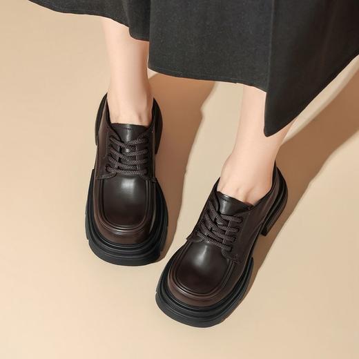 ZHR则则时尚百搭小皮鞋女鞋2024新款厚底乐福鞋英伦单鞋ins潮洋气 商品图8
