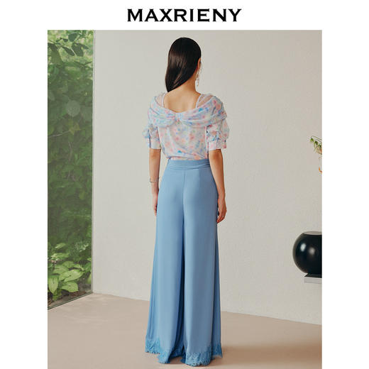 MAXRIENY*廓形设计感高腰阔腿裤修身雪纺休闲裤(货号:MC88PA296) 商品图3