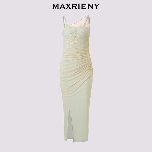【贵雅新中式-商场同款】MAXRIENY不对称领口绣花吊带连衣裙(货号:MC85DR269) 商品图4