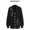 MAXRIENY*复古感宽松针织开衫外套流星钉钻装饰(货号:MC88JA518) 商品缩略图4