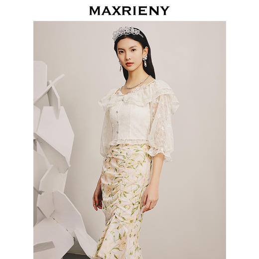 MAXRIENY浪漫吊带一字肩蕾丝衫上衣小衫春(货号:MC88TP081) 商品图2