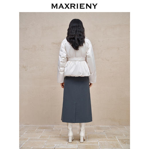 MAXRIENY*复古感闪亮半裙烟灰色百褶裙(货号:MC88SK762) 商品图3