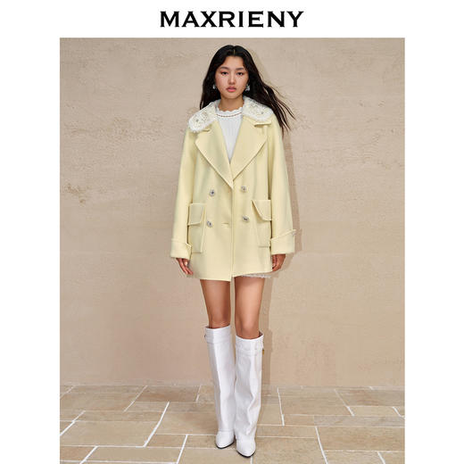 MAXRIENY*复古宽松廓形羊毛毛呢外套刺绣大衣(货号:MC88CT759) 商品图1