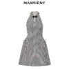 MAXRIENY中式宫廷复古千鸟格挂脖连衣裙无袖A摆裙子(货号:MC88DR572) 商品缩略图4