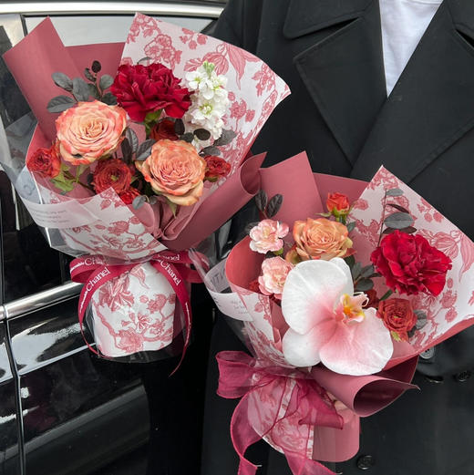 《红袖》复古红小花束 商品图0