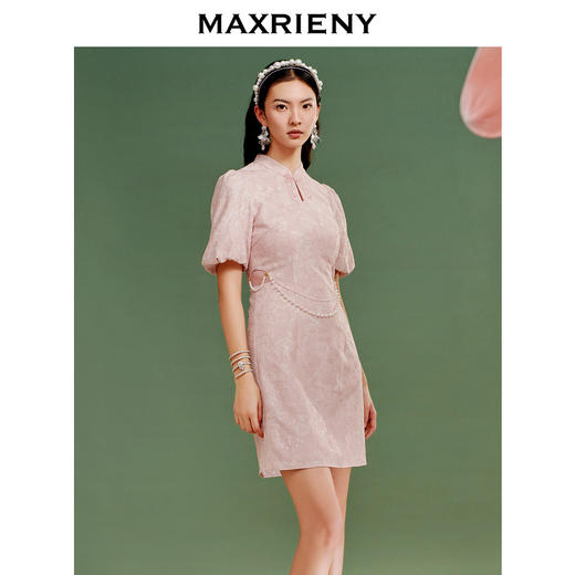 MAXRIENY国风锦鲤连衣裙盘扣新中式旗袍改良(货号:MS88DR011) 商品图2