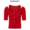 MAXRIENY夏日柔美木耳边镂空小红莓针织开衫上衣(货号:MC88SW309) 商品缩略图4