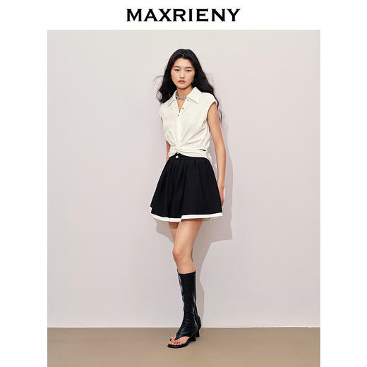 【商场同款】MAXRIENY*休闲烫钻上衣腰部镂空小众设计感气质(货号:MC85TS262) 商品图2
