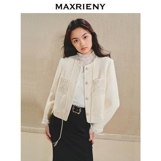 【商场同款】MAXRIENY馥白小香外套浪漫复古感千金上衣女(货号:MS85JA522) 商品图2