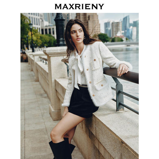 MAXRIENY名媛千金小香风羽绒服*复古水貂毛外套(货号:MS88DC539) 商品图2