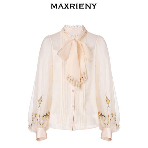 MAXRIENY2023春季商场同款宫廷感绣花蝴蝶结上衣(货号:MC88TP035) 商品图4