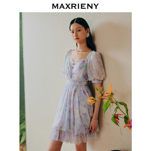 蝴蝶仙紫系列2.0MAXRIENY森系精灵风拖尾连衣裙(货号:MC88DR315) 商品图2