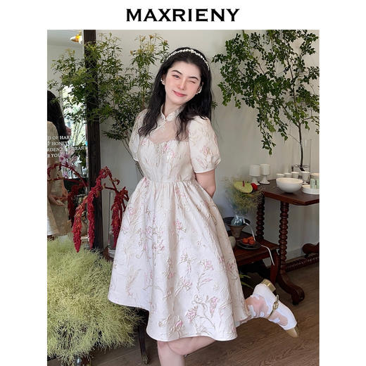 MAXRIENY宫廷新中式娃娃裙夏浮雕提花连衣裙蓬蓬裙(货号:MC87DR320) 商品图2