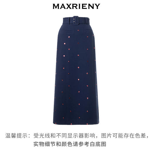 MAXRIENY优雅复古绣花红波点半裙2023冬季新款裙子(货号:MC88SK773) 商品图4