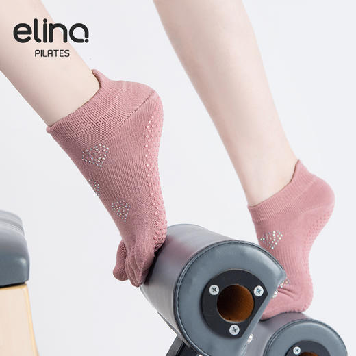 elina一恋 镶钻五趾普拉提瑜伽防滑袜ELR2501 商品图5