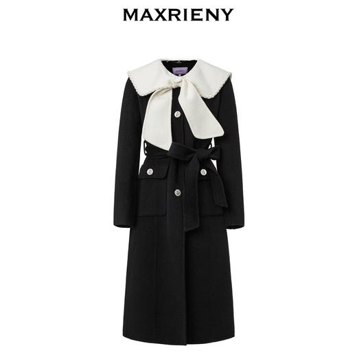 MAXRIENY*复古蝴蝶结大衣长款高级气质大衣外套(货号:MS88CT513) 商品图4