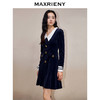 MAXRIENY复古海军风丝绒鱼尾裙法式优雅复古连衣裙(货号:MS88DR559) 商品缩略图2