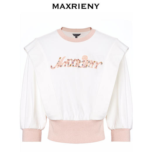MAXRIENY简约镶钻设计感截短坎肩卫衣(货号:MC88TS502) 商品图4