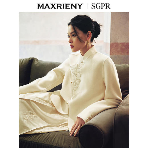 [东方新摩登]MAXRIENY三生蝶外套2024秋冬新款复古新中式羊毛上衣(货号:MS85JA533) 商品图2