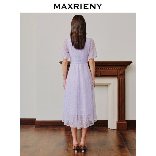 MAXRIENY欧式园艺风仙美连衣裙蝴蝶仙紫蕾丝裙子(货号:MC88DR340) 商品图3