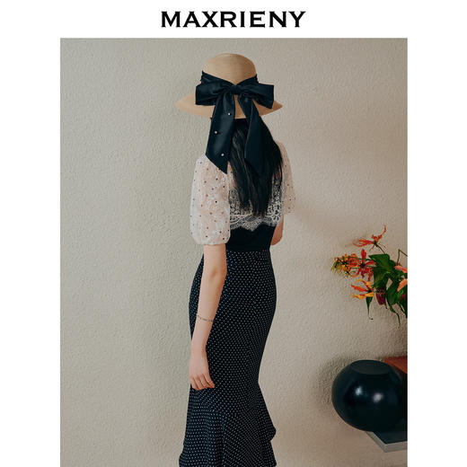 MAXRIENY浪漫复古感赫本风波点鱼尾裙包臀半身裙(货号:MC88SK289) 商品图3