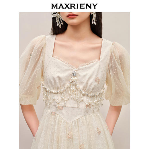 MAXRIENY华丽宫廷连衣裙泡泡袖裙子订婚领证小礼裙(货号:MC88DR385) 商品图2